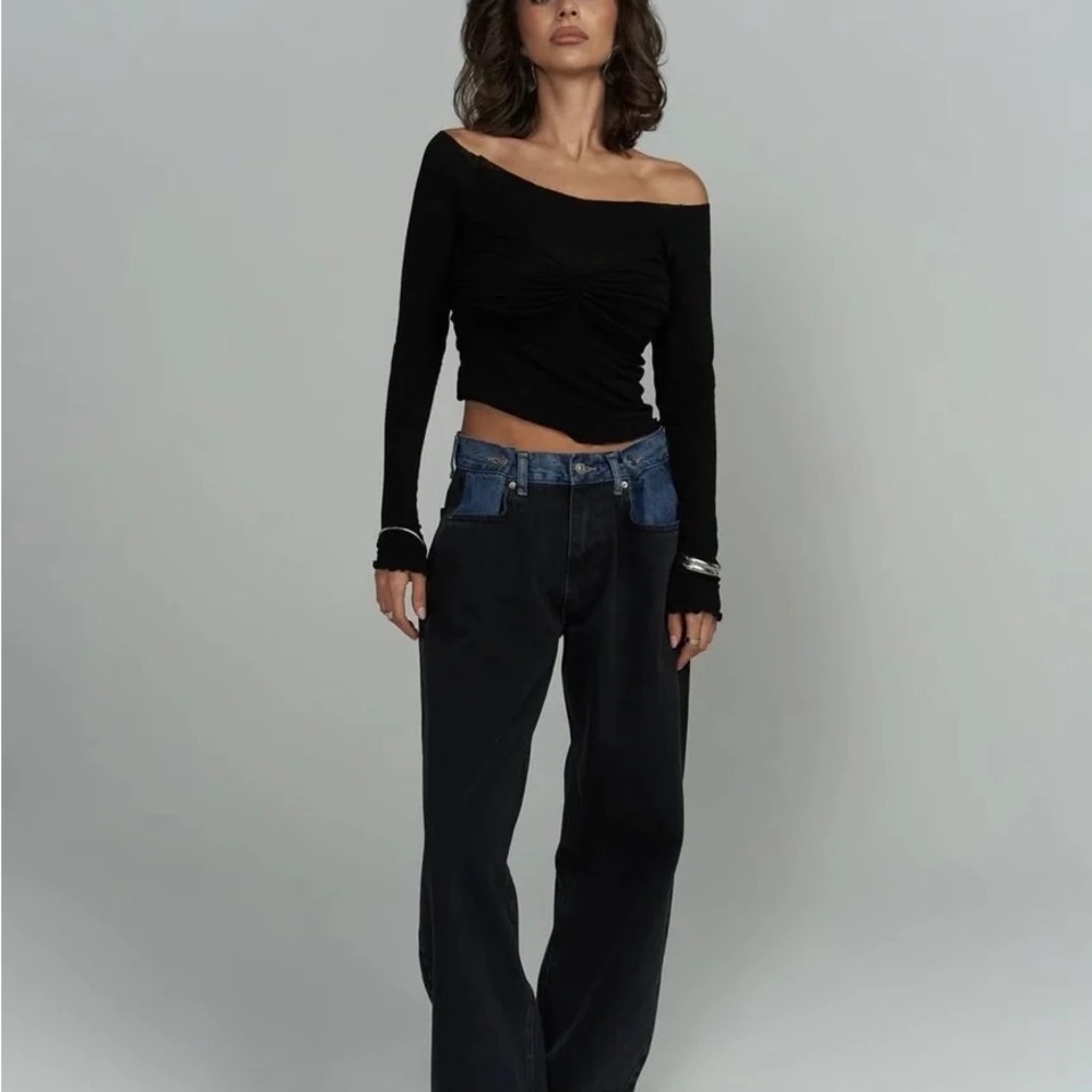 PIRALL Tri-Fold Jeans Black/Navy - NWT